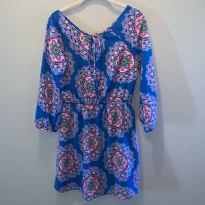 Pink Owl Spring Summer Dress Pink Teal Women’s Sz Small